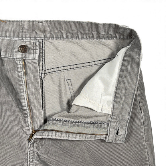 Vintage Levis Pants Mens 33x34 Gray Corduroy 517 Bootcut Western USA Made 80s - Picture 4 of 9